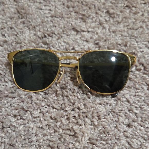 Gold Frame Sunglasses with Dark Lenses